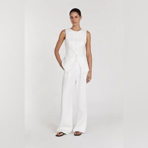 NWT dissh Alessia linen white vest - size us 4 / aus 10